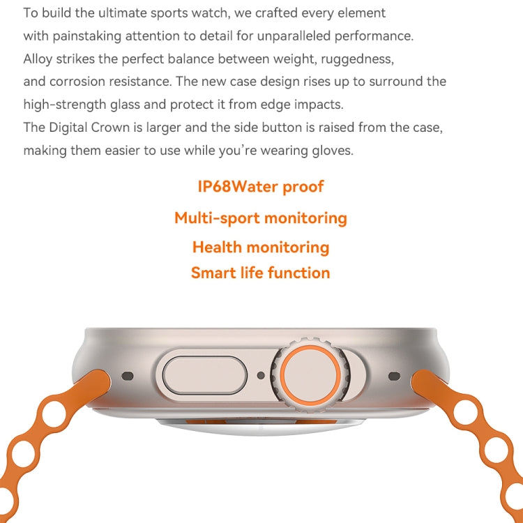 WIWU SW01 Ultra 1.9 inch IPS Screen IP68 Waterproof Bluetooth Smart Watch, Support Heart Rate Monitoring(Orange) - Smart Watches by WIWU | Online Shopping UK | buy2fix