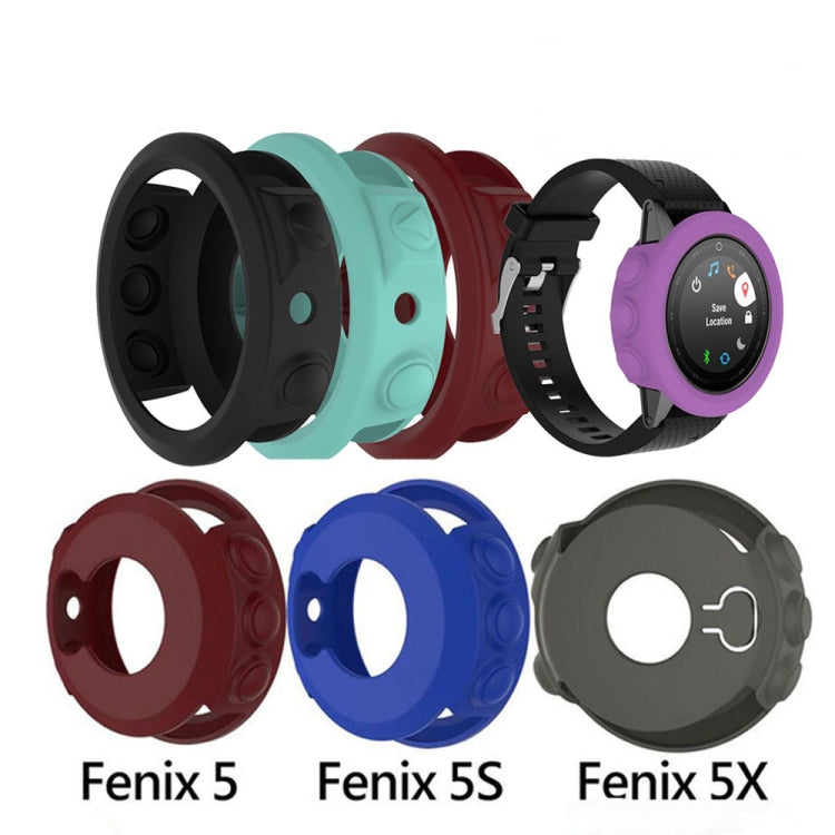 Solid Color Silicone Watch Protective Case for Garmin Fenix 5(Purple) - Screen Protector by ENKAY | Online Shopping UK | buy2fix