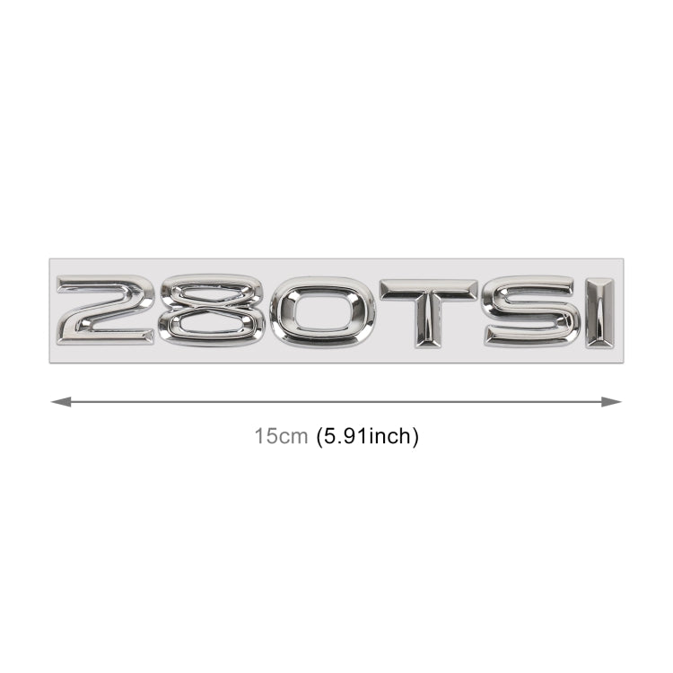 Car 280TSI Electroplated 3D Metal Personalized Decorative Stickers, Size: 15x2.5x0.5cm (Silver) - 3D Metal Sticker by buy2fix | Online Shopping UK | buy2fix