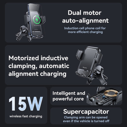 Yesido C312 Auto Alignment 15W Wireless Charging Air Outlet Car Holder - Wireless Charger Holders by Yesido | Online Shopping UK | buy2fix