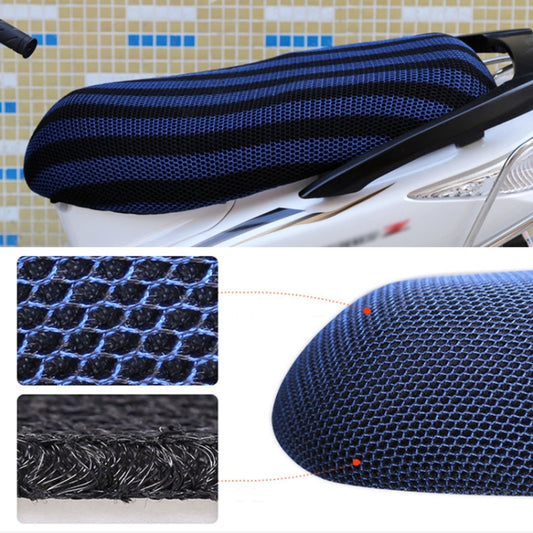 Waterproof Motorcycle Sun Protection Heat Insulation Seat Cover Prevent Bask In Seat Scooter Cushion Protect, Size: L, Length: 70-77cm; Width: 40-50cm(Black Blue) - Seat Covers by buy2fix | Online Shopping UK | buy2fix