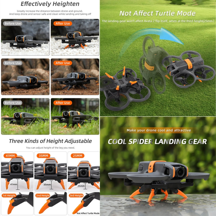 For DJI AVATA 2 Sunnylife LG797 Landing Gear Extensions Heightened Spider Gears Support Leg (Orange) - Other by Sunnylife | Online Shopping UK | buy2fix