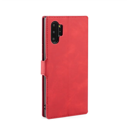 DG.MING Retro Oil Side Horizontal Flip Case with Holder & Card Slots & Wallet for Galaxy Note 10+(Red) - Galaxy Phone Cases by DG.MING | Online Shopping UK | buy2fix