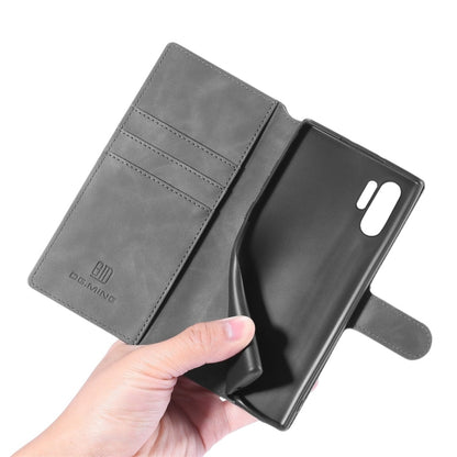 DG.MING Retro Oil Side Horizontal Flip Case with Holder & Card Slots & Wallet for Galaxy Note 10+(Grey) - Galaxy Phone Cases by DG.MING | Online Shopping UK | buy2fix