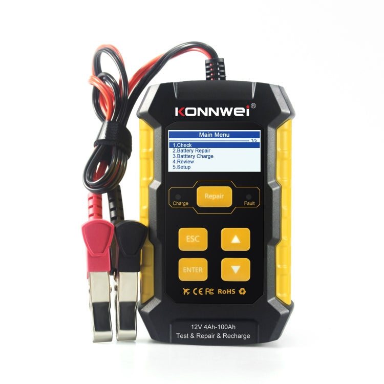 KONNWEI KW510 3 in 1 Car Battery Tester / Charger / Repairer, Support 8 Languages (EU Plug) - Code Readers & Scan Tools by KONNWEI | Online Shopping UK | buy2fix