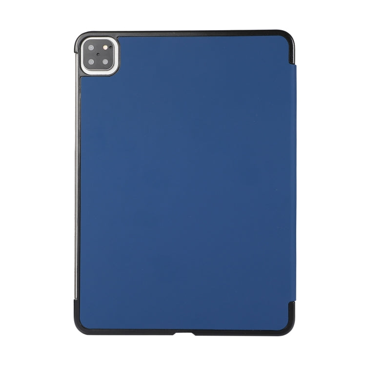 3-folding Skin Texture Horizontal Flip TPU + PU Leather Case with Holder For iPad Air 11 2024 / 2022 / 2020 10.9 (Navy Blue) - iPad Air (2022) / (2020) 10.9 Cases by buy2fix | Online Shopping UK | buy2fix