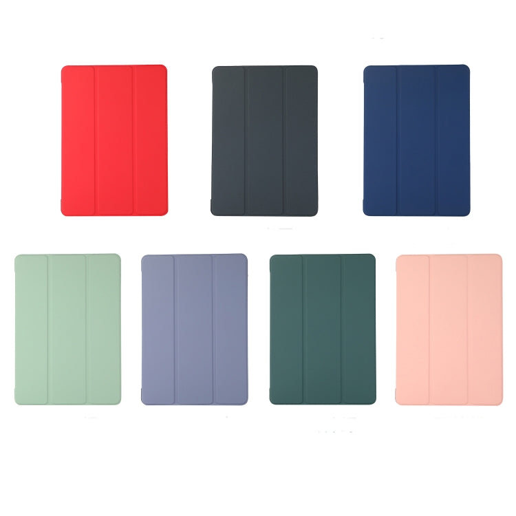 3-folding Skin Texture Horizontal Flip TPU + PU Leather Case with Holder For iPad Air 11 2024 / 2022 / 2020 10.9 (Navy Blue) - iPad Air (2022) / (2020) 10.9 Cases by buy2fix | Online Shopping UK | buy2fix