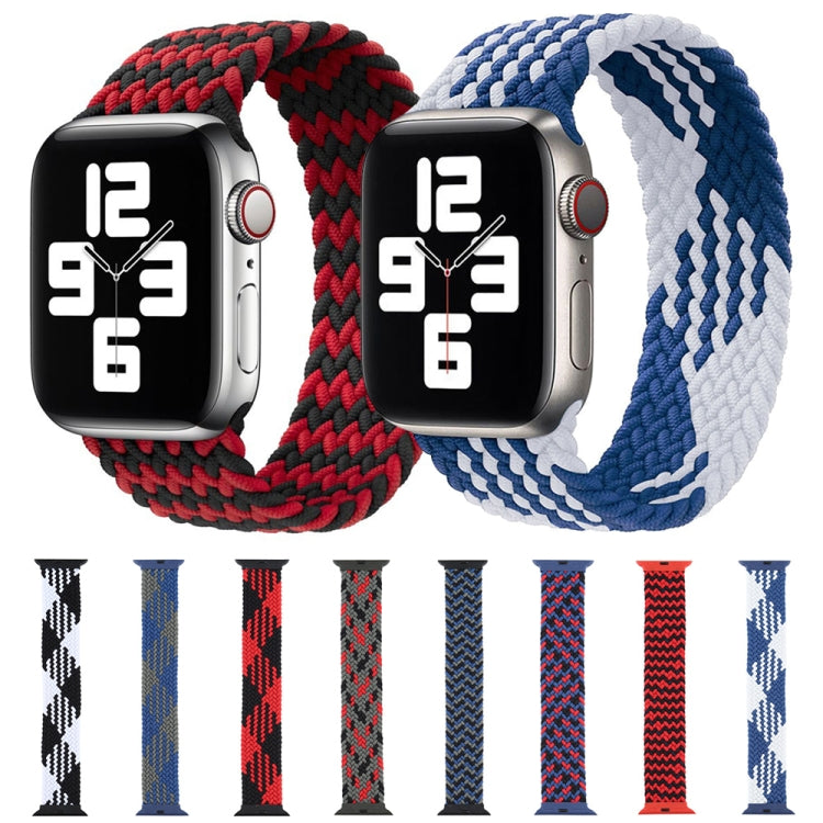 Plastic Buckle Mixed Color Nylon Braided Single Loop Watch Band For Apple Watch Ultra 49mm&Watch Ultra 2 49mm / Series 9&8&7 45mm / SE 3&SE 2&6&SE&5&4 44mm / 3&2&1 42mm, Size:XL(Camouflage Blue) - Watch Bands by buy2fix | Online Shopping UK | buy2fix