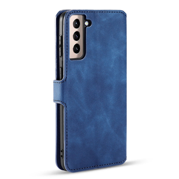 For Samsung Galaxy S21+ 5G DG.MING Retro Oil Side Horizontal Flip Case with Holder & Card Slots & Wallet(Blue) - Galaxy S21+ 5G Cases by DG.MING | Online Shopping UK | buy2fix