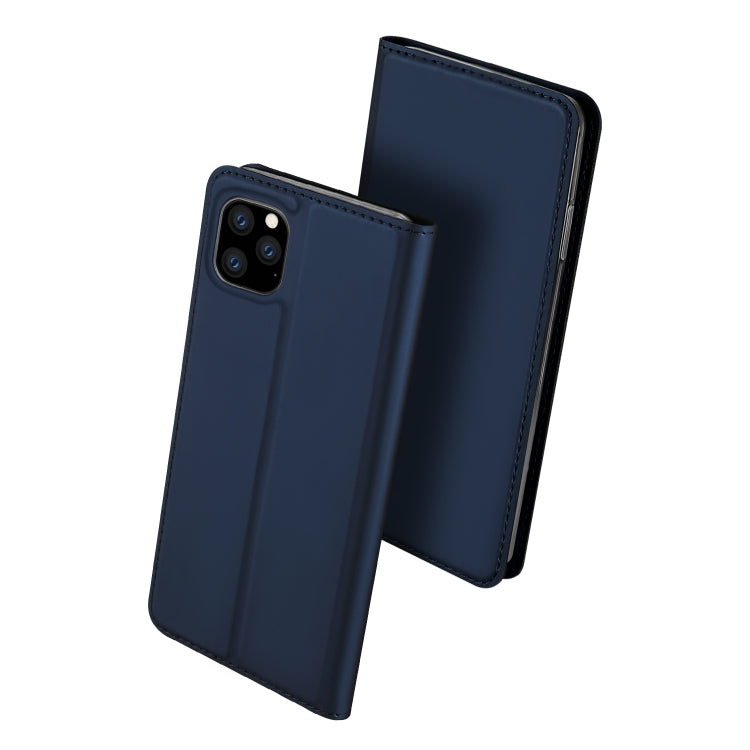 For iPhone 11 DUX DUCIS Skin Pro Series Shockproof Horizontal Flip Leather Case with Holder & Card Slots(Dark Blue) - iPhone 11 Cases by DUX DUCIS | Online Shopping UK | buy2fix