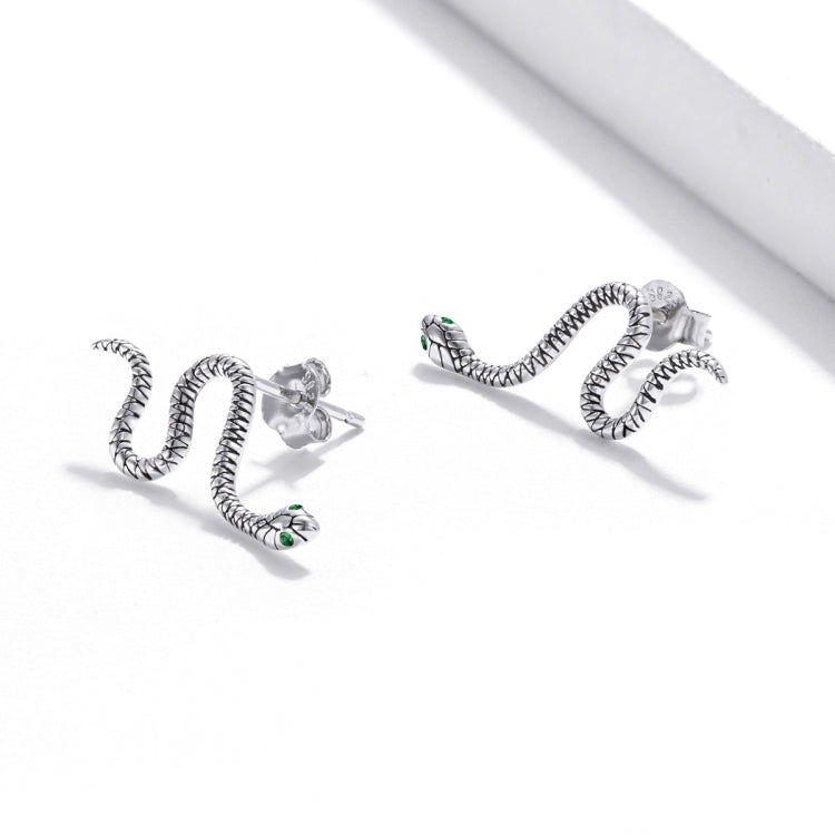 S925 Sterling Silver Smart Snake Ear Studs Women Earrings - Stud Earrings & Earrings by buy2fix | Online Shopping UK | buy2fix