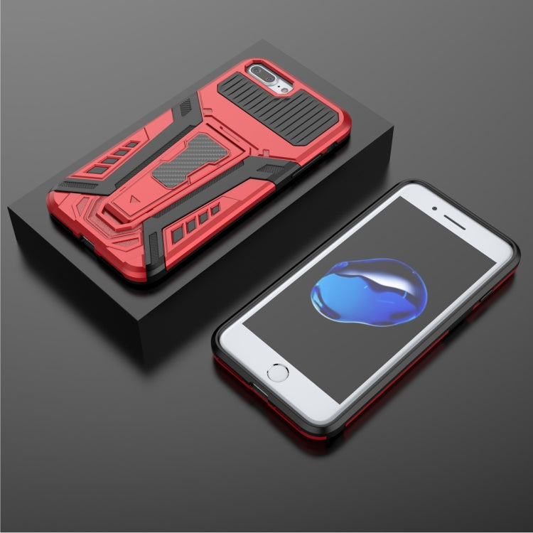 War Chariot Series Armor All-inclusive Shockproof PC + TPU Protective Case with Invisible Holder For iPhone 8 Plus / 7 Plus(Red) - More iPhone Cases by buy2fix | Online Shopping UK | buy2fix