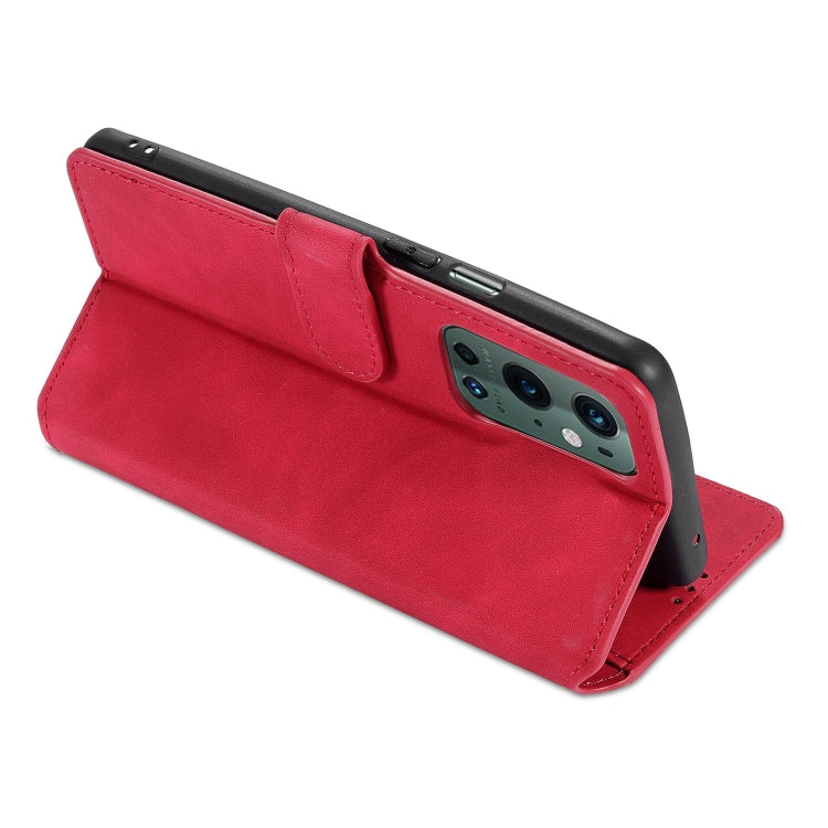 For OnePlus 9 Pro DG.MING Retro Oil Side Horizontal Flip Leather Case with Holder & Card Slots & Wallet(Red) - OnePlus Cases by DG.MING | Online Shopping UK | buy2fix