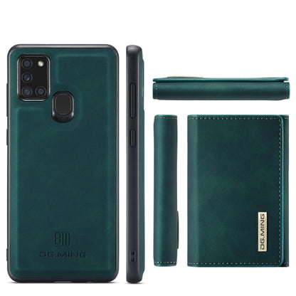 For Samsung Galaxy A21s DG.MING M1 Series 3-Fold Multi Card Wallet  Back Cover Shockproof Case with Holder Function(Green) - Galaxy Phone Cases by DG.MING | Online Shopping UK | buy2fix