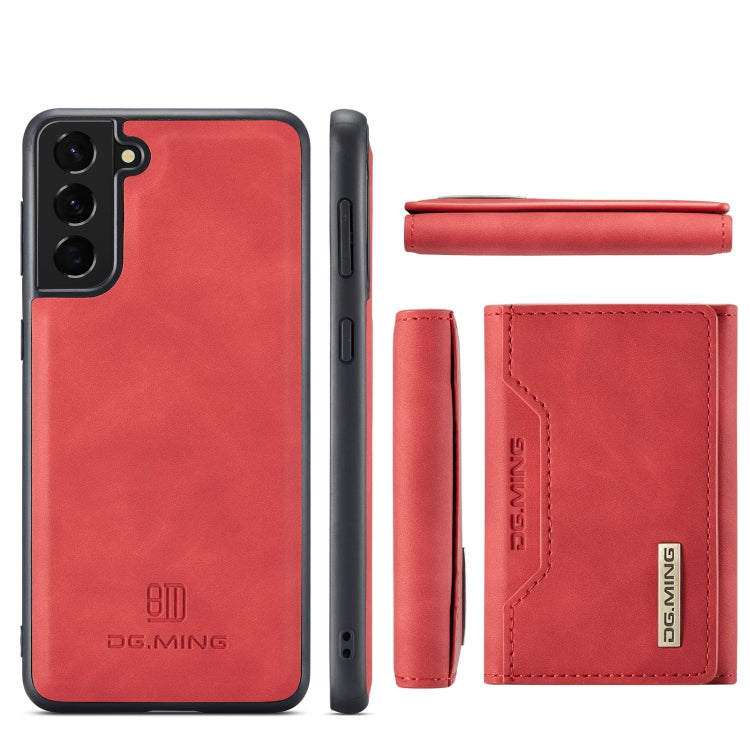 For Samsung Galaxy S21 DG.MING M2 Series 3-Fold Multi Card Bag Back Cover Shockproof Case with Wallet & Holder Function(Red) - Galaxy Phone Cases by DG.MING | Online Shopping UK | buy2fix