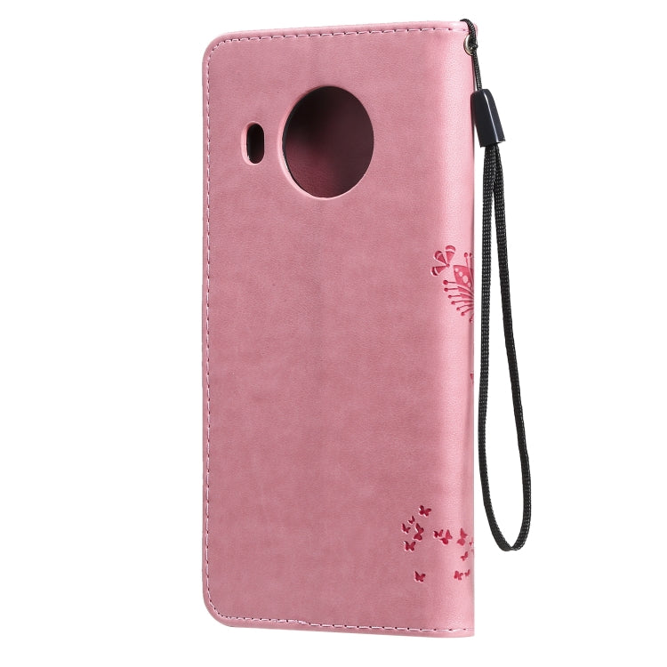 For Nokia X20 Tree & Cat Pattern Pressed Printing Horizontal Flip PU Leather Case with Holder & Card Slots & Wallet & Lanyard(Pink) - Nokia Cases by buy2fix | Online Shopping UK | buy2fix