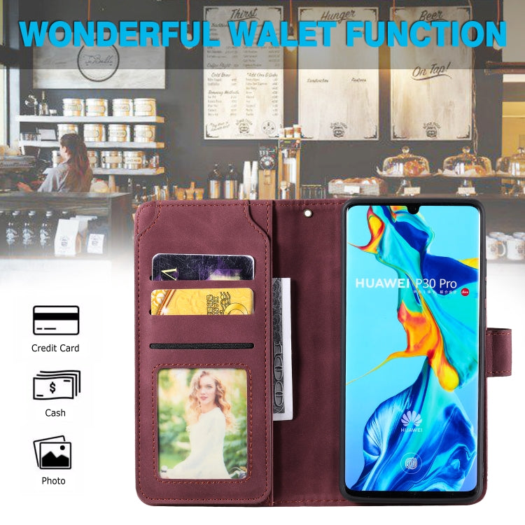 For Huawei P30 Pro Skin Feel Business Horizontal Flip PU Leather Case with Holder & Multi-Card Slots & Wallet & Lanyard & Photo Frame(Red) - Huawei Cases by buy2fix | Online Shopping UK | buy2fix