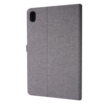 For Lenovo Tab K10 Fabric Texture Horizontal Flip TPU Leather Case with Holder(Gray) - Lenovo by buy2fix | Online Shopping UK | buy2fix