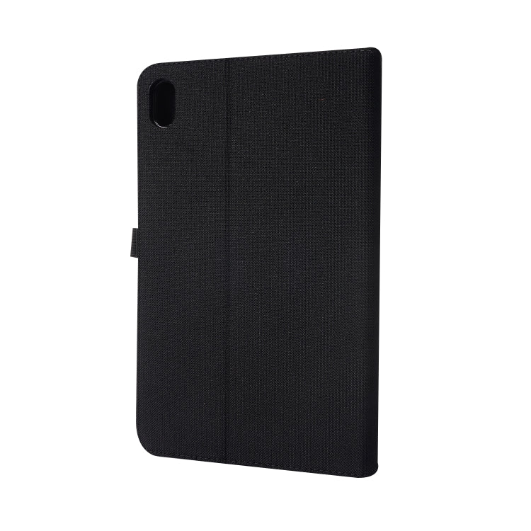 For Lenovo Tab K10 Fabric Texture Horizontal Flip TPU Leather Case with Holder(Black) - Lenovo by buy2fix | Online Shopping UK | buy2fix