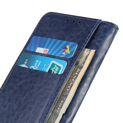 For OnePlus Nord 2 5G Magnetic Crazy Horse Texture Horizontal Flip Leather Case with Holder & Card Slots & Wallet(Blue) - OnePlus Cases by buy2fix | Online Shopping UK | buy2fix