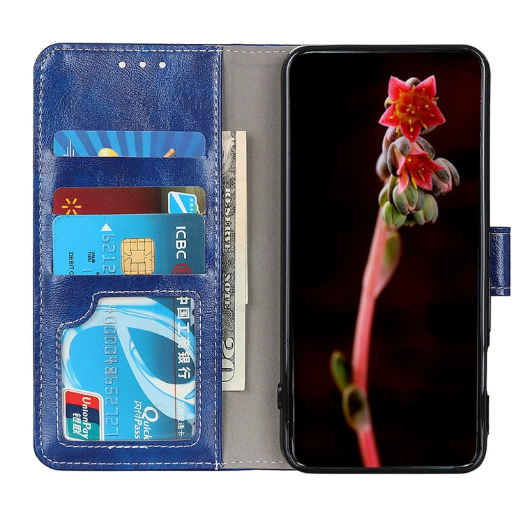 For OnePlus Nord 2 5G Retro Crazy Horse Texture Horizontal Flip Leather Case with Holder & Card Slots & Photo Frame & Wallet(Blue) - OnePlus Cases by buy2fix | Online Shopping UK | buy2fix