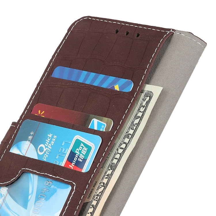 For OnePlus Nord 2 5G Magnetic Crocodile Texture Horizontal Flip Leather Case with Holder & Card Slots & Wallet(Brown) - OnePlus Cases by buy2fix | Online Shopping UK | buy2fix