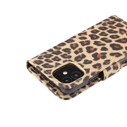 For iPhone 13 mini Leopard Pattern Horizontal Flip PC + PU Leather Case with Holder & Card Slots & Wallet (Yellow) - iPhone 13 mini Cases by buy2fix | Online Shopping UK | buy2fix