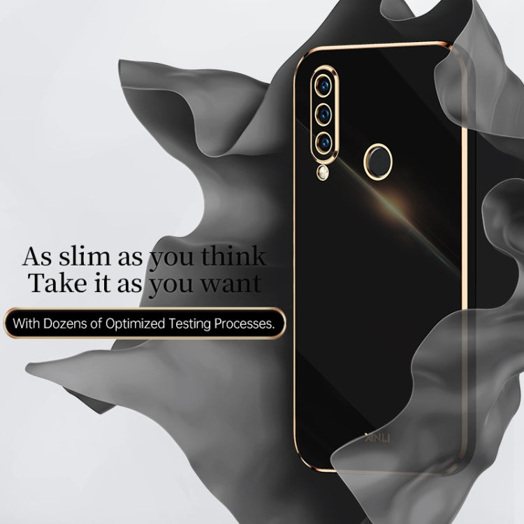 For Huawei P30 Lite XINLI Straight 6D Plating Gold Edge TPU Shockproof Case(Black) - Huawei Cases by XINLI | Online Shopping UK | buy2fix