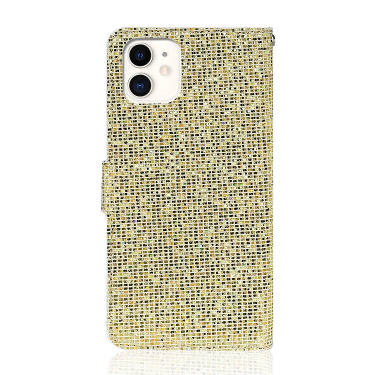 For iPhone 13 mini Glitter Powder Horizontal Flip Leather Case with Card Slots & Holder & Lanyard (Gold) - iPhone 13 mini Cases by buy2fix | Online Shopping UK | buy2fix