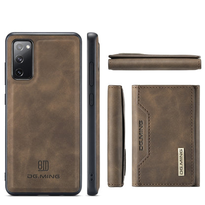 For Samsung Galaxy S20 FE DG.MING M2 Series 3-Fold Multi Card Bag Back Cover Shockproof Case with Wallet & Holder Function(Coffee) - Galaxy S20 FE Cases by DG.MING | Online Shopping UK | buy2fix