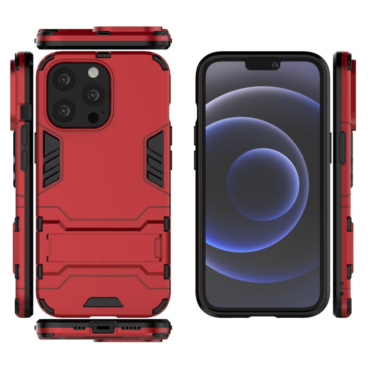 For iPhone 13 Pro PC + TPU Shockproof Protective Case with Invisible Holder (Red) - iPhone 13 Pro Cases by buy2fix | Online Shopping UK | buy2fix