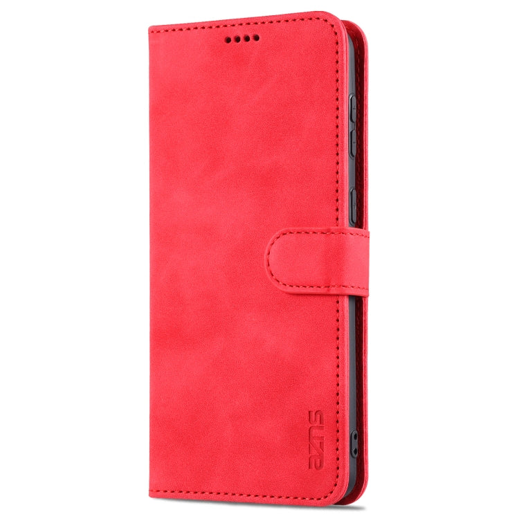 For Samsung Galaxy S21 FE 5G AZNS Skin Feel Calf Texture Horizontal Flip Leather Case with Card Slots & Holder & Wallet(Red) - Galaxy Phone Cases by AZNS | Online Shopping UK | buy2fix