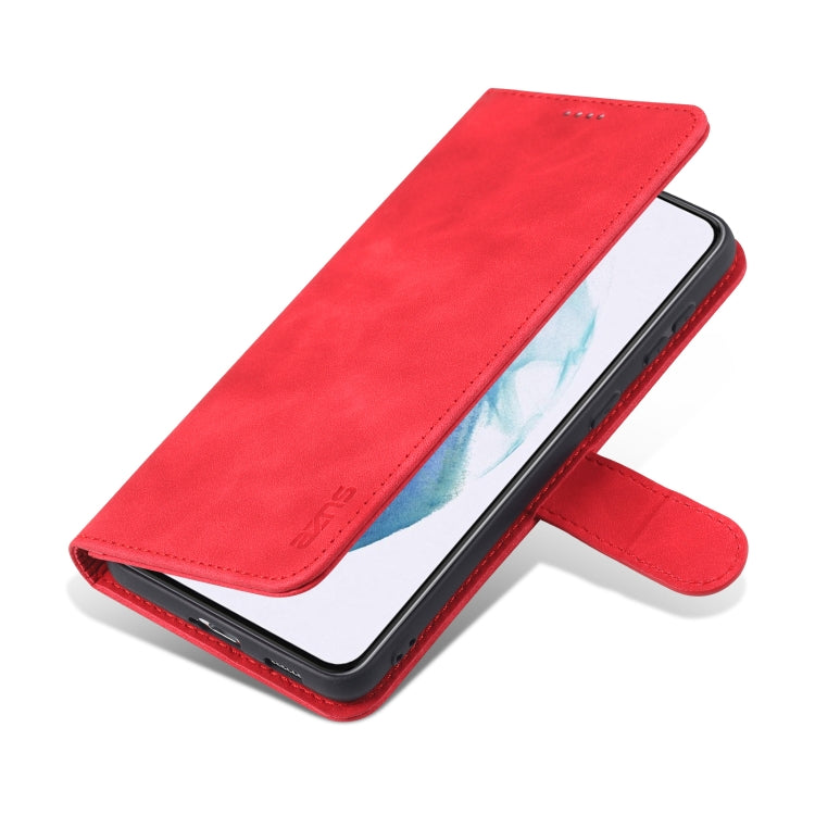 For Samsung Galaxy S21 FE 5G AZNS Skin Feel Calf Texture Horizontal Flip Leather Case with Card Slots & Holder & Wallet(Red) - Galaxy Phone Cases by AZNS | Online Shopping UK | buy2fix