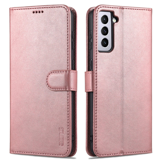 For Samsung Galaxy S21 FE 5G AZNS Skin Feel Calf Texture Horizontal Flip Leather Case with Card Slots & Holder & Wallet(Rose Gold) - Galaxy Phone Cases by AZNS | Online Shopping UK | buy2fix