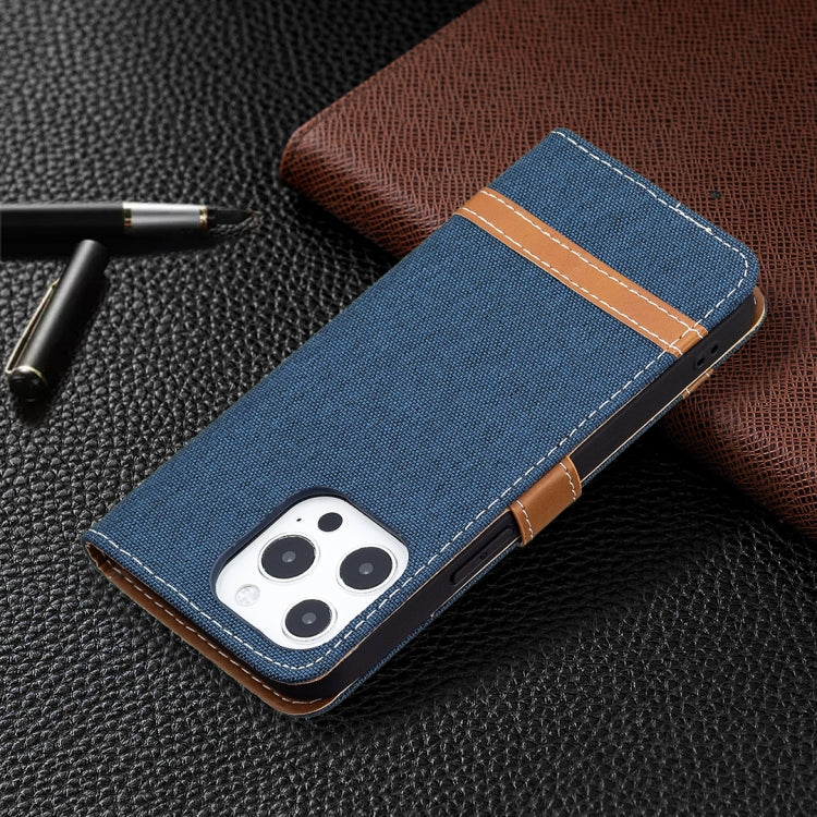 For iPhone 13 Color Matching Denim Texture Horizontal Flip Leather Case with Holder & Card Slots & Wallet & Lanyard(Dark Blue) - iPhone 13 Cases by buy2fix | Online Shopping UK | buy2fix