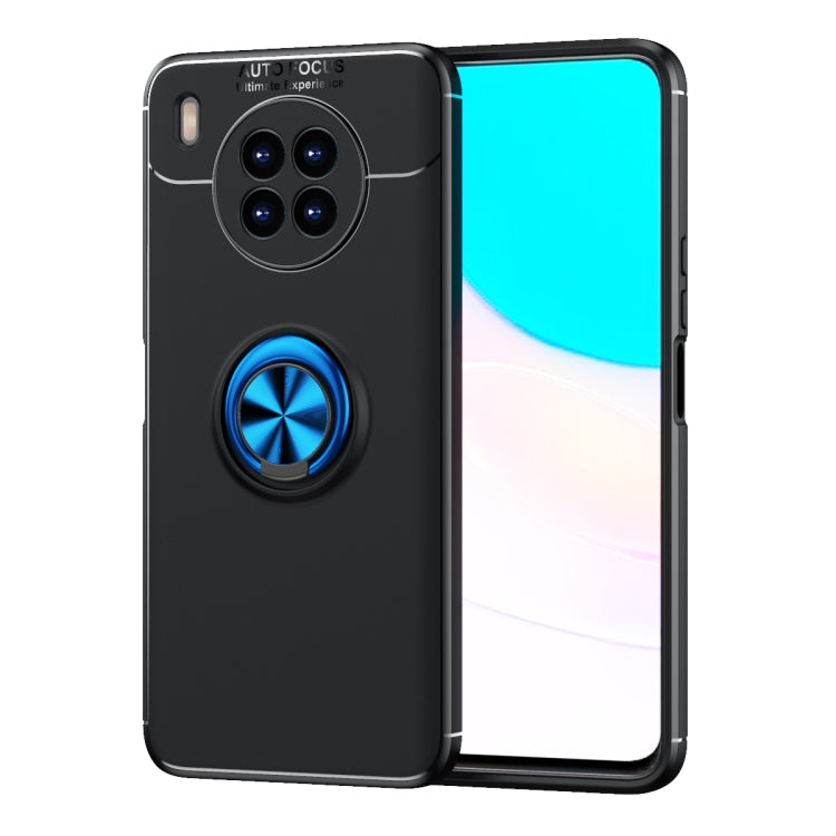 For Huawei nova 8i Metal Ring Holder 360 Degree Rotating TPU Case(Black+Blue) - Huawei Cases by buy2fix | Online Shopping UK | buy2fix