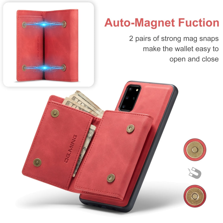 For Samsung Galaxy S20+ DG.MING M1 Series 3-Fold Multi Card Wallet  Back Cover Shockproof Case with Holder Function(Red) - Galaxy Phone Cases by DG.MING | Online Shopping UK | buy2fix