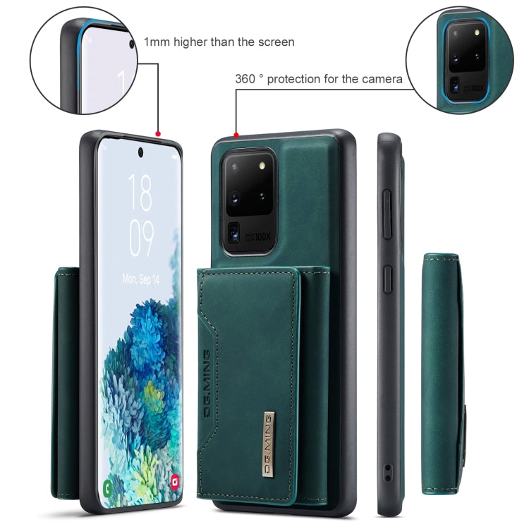 For Samsung Galaxy S20 Ultra DG.MING M2 Series 3-Fold Multi Card Bag Back Cover Shockproof Case with Wallet & Holder Function(Green) - Galaxy Phone Cases by DG.MING | Online Shopping UK | buy2fix