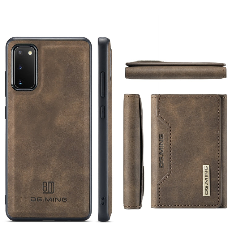 For Samsung Galaxy S20 DG.MING M2 Series 3-Fold Multi Card Bag Back Cover Shockproof Case with Wallet & Holder Function(Coffee) - Galaxy Phone Cases by DG.MING | Online Shopping UK | buy2fix