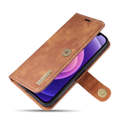 For iPhone 13 mini DG.MING Crazy Horse Texture Flip Detachable Magnetic Leather Case with Holder & Card Slots & Wallet (Brown) - iPhone 13 mini Cases by DG.MING | Online Shopping UK | buy2fix