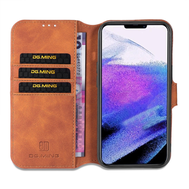 For iPhone 13 Pro Max DG.MING Retro Oil Side Horizontal Flip Leather Case with Holder & Card Slots & Wallet (Brown) - iPhone 13 Pro Max Cases by DG.MING | Online Shopping UK | buy2fix