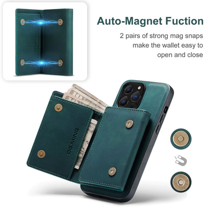 For iPhone 13 Pro Max DG.MING M1 Series 3-Fold Multi Card Wallet Shockproof Case with Holder Function (Green) - iPhone 13 Pro Max Cases by DG.MING | Online Shopping UK | buy2fix