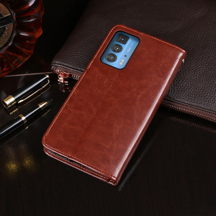 idewei Crazy Horse Texture Horizontal Flip Leather Case with Holder & Card Slots & Wallet For Motorola Edge 20 Pro(Brown) - Motorola Cases by idewei | Online Shopping UK | buy2fix