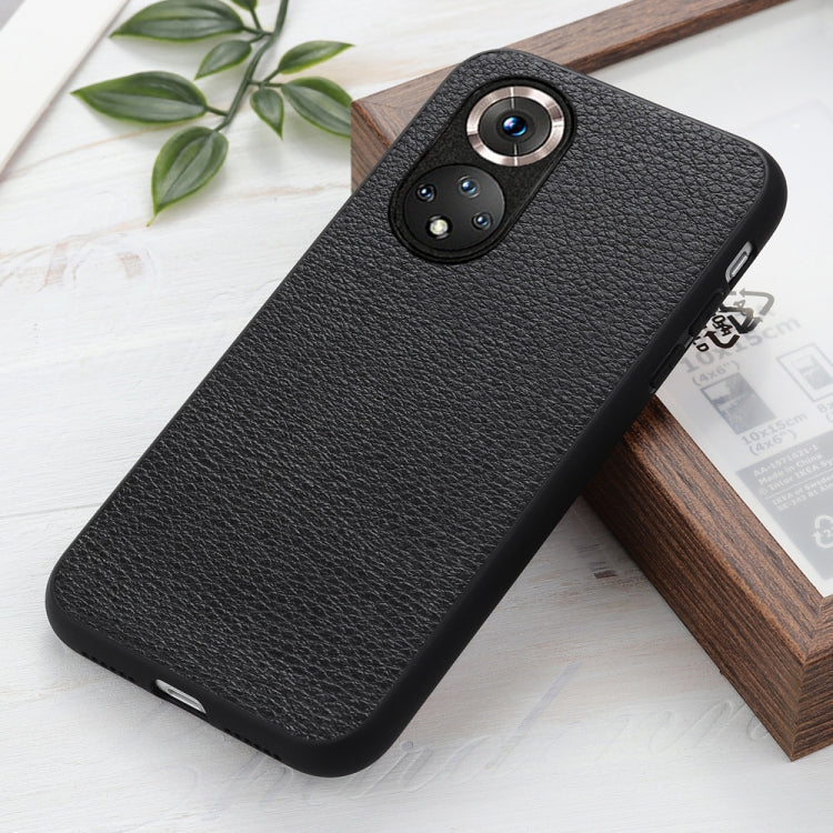 For Honor 50 Accurate Hole Litchi Texture Leather Shockproof Case(Black) - Honor Cases by buy2fix | Online Shopping UK | buy2fix