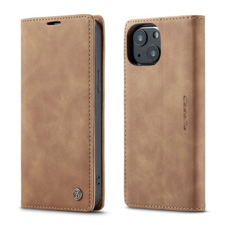 For iPhone 13 mini CaseMe-013 Multifunctional Retro Frosted Horizontal Flip Leather Case with Card Slot & Holder & Wallet (Brown) - iPhone 13 mini Cases by CaseMe | Online Shopping UK | buy2fix