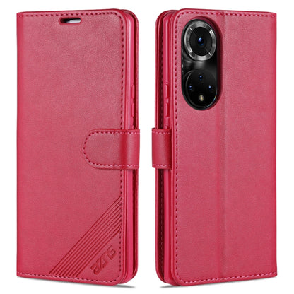 AZNS Sheepskin Texture Horizontal Flip Leather Case with Holder & Card Slots & Wallet For Honor 50(Red) - Honor Cases by AZNS | Online Shopping UK | buy2fix