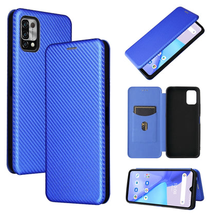 For UMIDIGI Power 5 Carbon Fiber Texture Horizontal Flip TPU + PC + PU Leather Case with Card Slot(Blue) - More Brand by buy2fix | Online Shopping UK | buy2fix