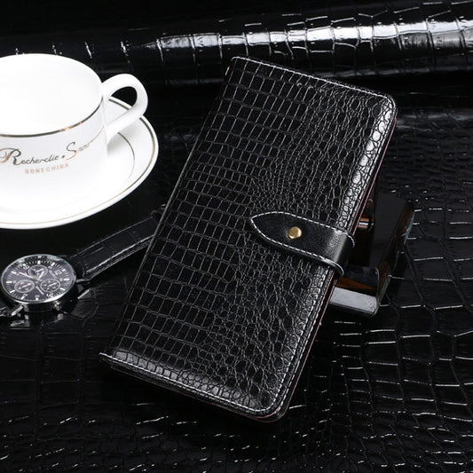 For Motorola Edge 20 Pro idewei Crocodile Texture Horizontal Flip Leather Case with Holder & Card Slots & Wallet(Black) - Motorola Cases by idewei | Online Shopping UK | buy2fix