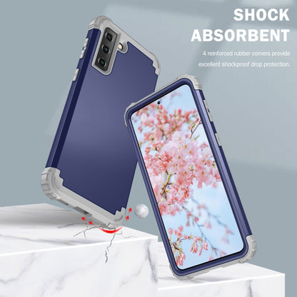 For Samsung Galaxy S21 5G 3 in 1 Shockproof PC + Silicone Protective Case(Navy Blue + Grey) - Galaxy S21 5G Cases by buy2fix | Online Shopping UK | buy2fix