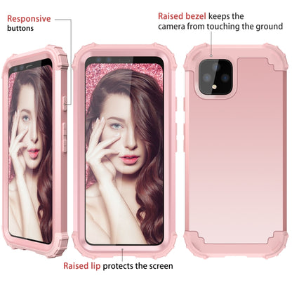 For Google Pixel 4 3 in 1 Shockproof PC + Silicone Protective Case(Rose Gold) - Google Cases by buy2fix | Online Shopping UK | buy2fix